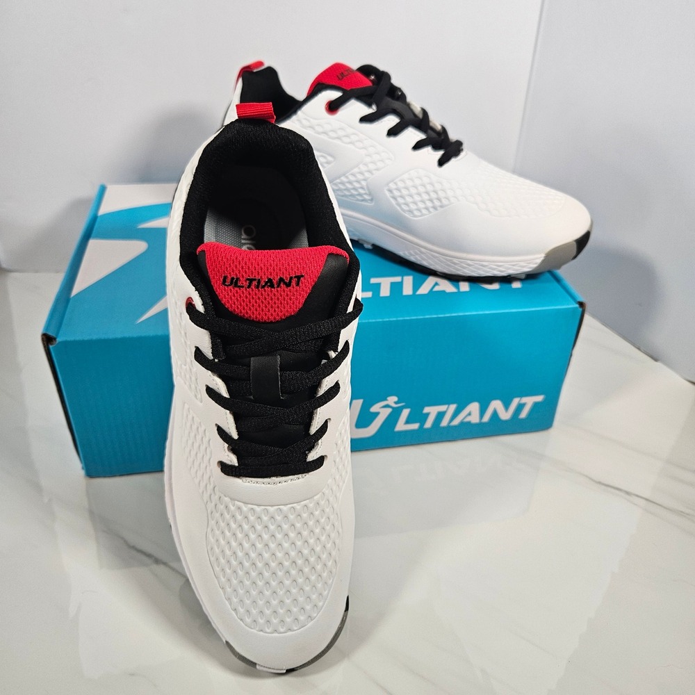 ULTIANT Men's White Red Black Athletic Running Shoes Lightweight size 40(7)
